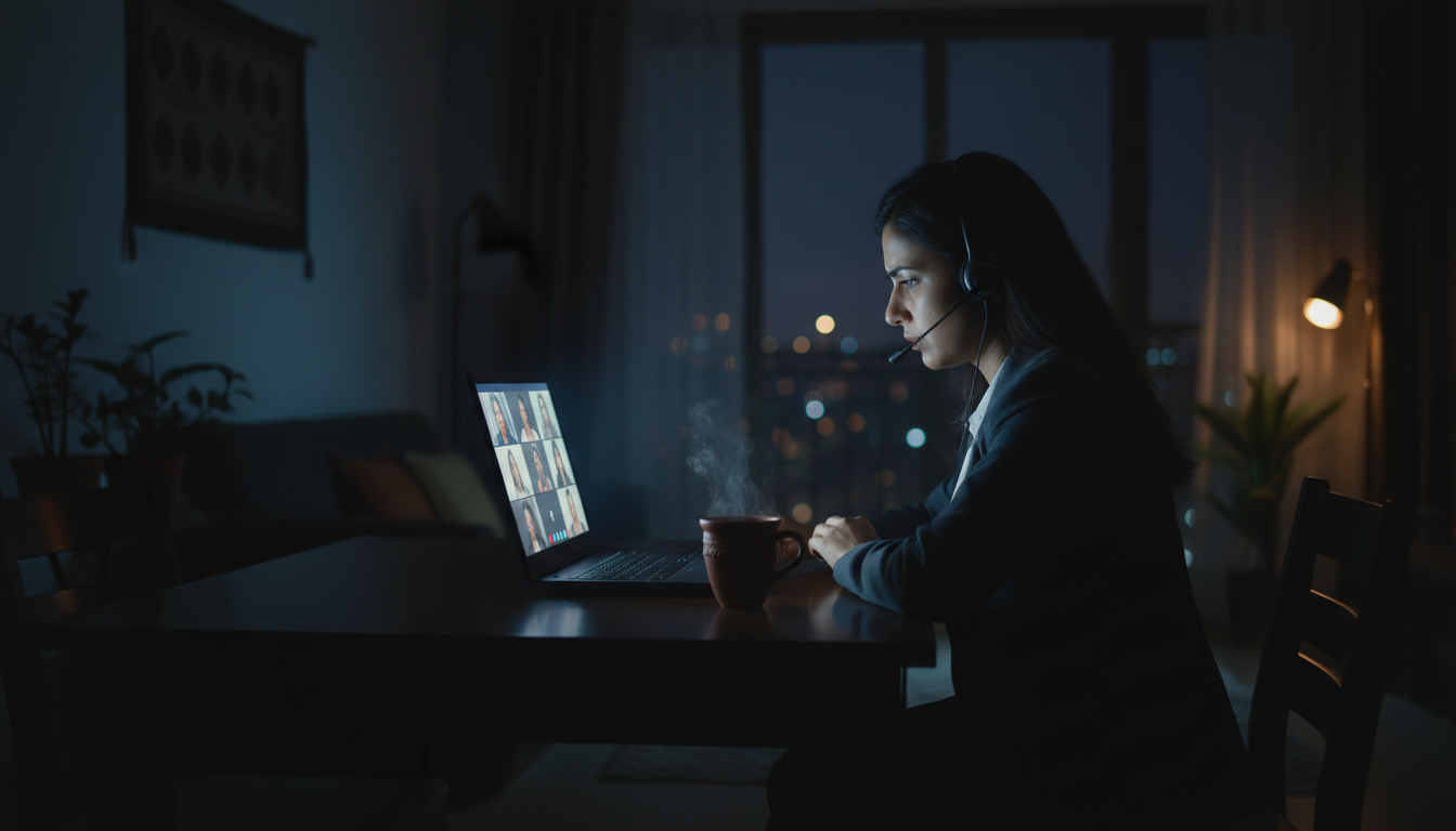 Working professional using commute time to relax and recover from work stress